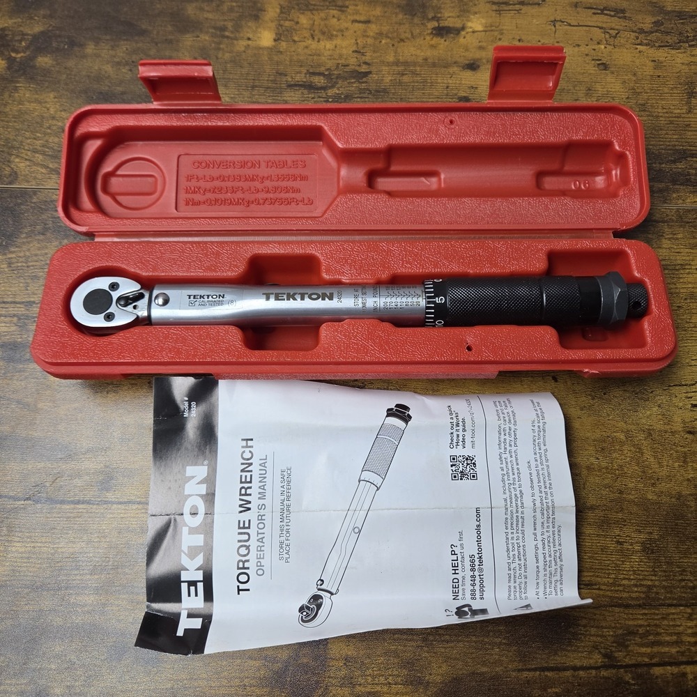Tekton 24320 1/4" Drive Click Torque Wrench 20-200 in-lbs 2.2-22.6 nm Dual Range